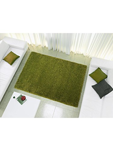 benuta Teppiche: Shaggy Langflor Hochflor Teppich Coco Grün 120x170 cm - Oeko-Tex Standard 100-Siegel - 100% Polypropylen - Uni - Maschinengewebt - Wohnzimmer