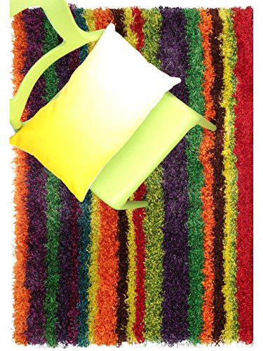 benuta Shaggy Hochflor Teppich Pixus Multicolor 160x235 cm | Langflor Teppich für Schlafzimmer und Wohnzimmer
