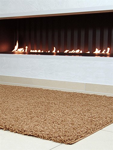 Benuta Shaggy Hochflor Teppich Swirls Hellbraun 80x150 cm | Langflor Teppich für Schlafzimmer und Wohnzimmer