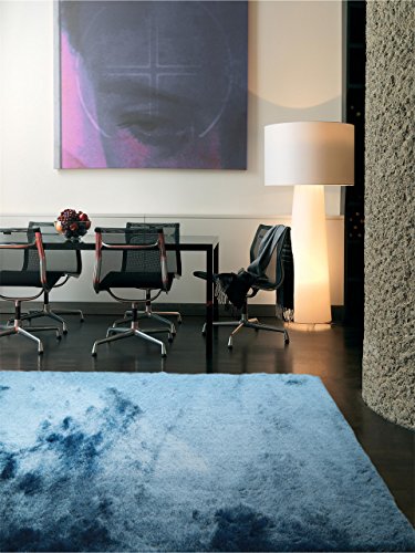 Benuta Shaggy Hochflor Teppich Whisper Blau 60x60 cm | Langflor Teppich für Schlafzimmer und Wohnzimmer