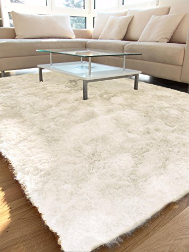 Benuta Shaggy Hochflor Teppich Whisper Weiß 140x200 cm | Langflor Teppich für Schlafzimmer und Wohnzimmer