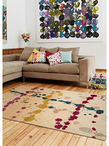 benuta Teppiche: Teppich Colour Drops Beige 160x230 cm - schadstofffrei - 100% Polypropylen - Abstrakt - Maschinengewebt - Wohnzimmer