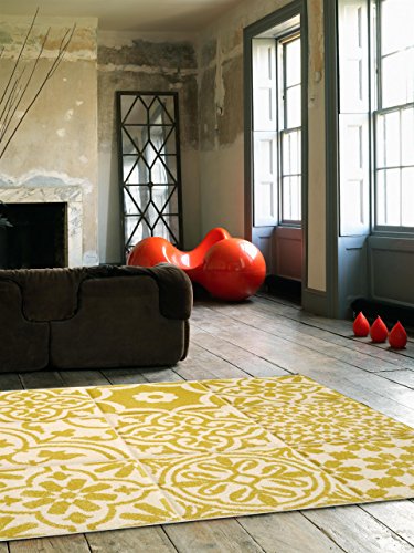 Benuta Teppiche: Teppich Patchwork-Mosaico Gelb 120x170 cm - schadstofffrei - 100% Polypropylen - Ornament - Maschinengewebt - Wohnzimmer