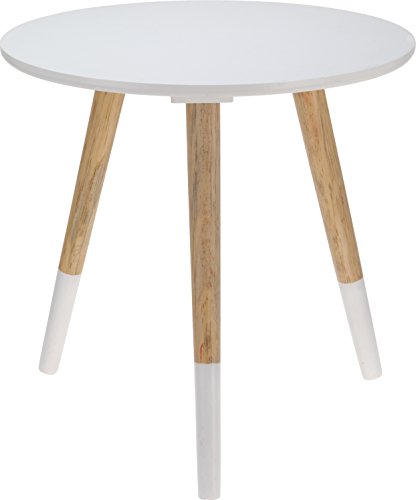 Beistelltisch Dreibeiner weiss 40 x 39 cm C131 Couchtisch Telefontisch Sofatisch Design Holz Tisch