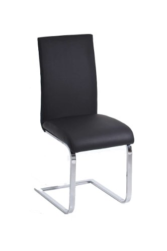 CLP komfortabler Freischwinger-Stuhl ELLEN (aus bis zu 4 Farben wählen) Schwarz