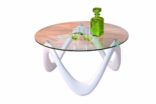 Links 20801360 Couchtisch weiß hochglanz Glastisch Beistelltisch Wohnzimmertisch Tisch modern