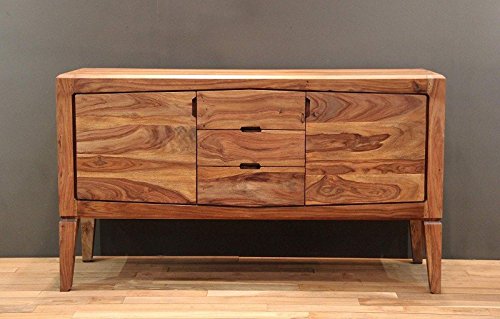 Sheesham Massivholz massiv Möbel lackiert Sideboard Palisander Möbel massiv Holz braun Ancona #106
