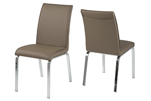 AC Design Furniture H000015007 Esszimmerstuhl 4-er Set Janni, Sitz/Rücken lederlook PU, cappucino