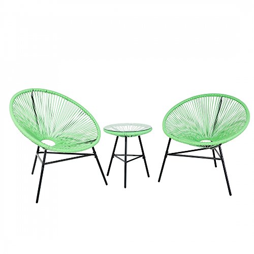 Beliani Gartenmöbel Set Kunststoff grün ACAPULCO