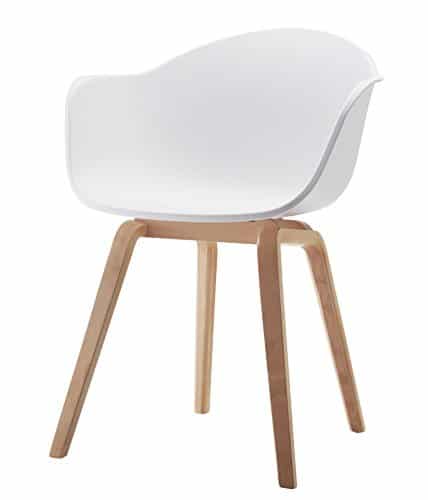 Romeo Wohnzimmerstuhl Esszimmerstuhl 2er-set Weiß Polypropylen und Buchenholz retro design Stuhl für Büro Lounge Küche Wohnzimmergrey