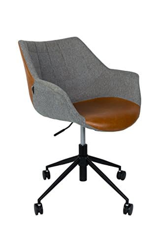 Zuiver 1300003 Office Chair Doulton, Lederimitat, braun, 63 x 67 x 91 cm