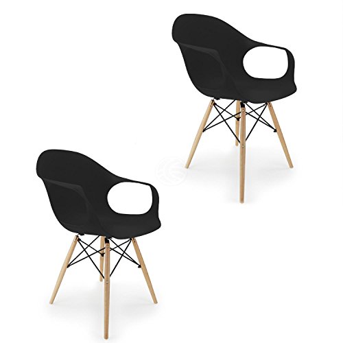 Cablematic - Stuhl Eiffelturm inspiriert Sessel in schwarz 2 Stück