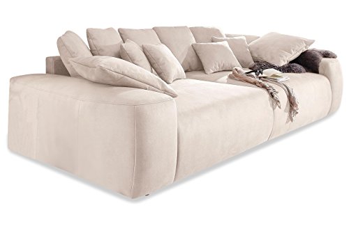 Sofa Couch Nova Via Bigsofa Glamour - Creme mit Boxspring