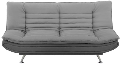 AC Design Furniture 47391 Schlafsofa Jasper, Sitz und Rücken Stoff hellbrau, Rahmen Stoff dunkelgrau, Füße Metall verchromt, Liegefläche: ca. 196 x 123 cm