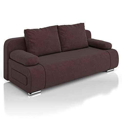 Vicco Schlafsofa Sofa Couch Ulm Federkern 200x91cm Mikrofaser braun Schlafcouch
