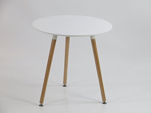 Inspiration Retro Tisch MDF rund 70 cm Durchmesser in Weiß
