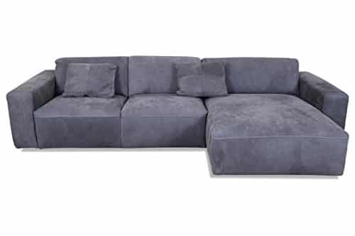 Sofa Couch Cotta Leder Ecksofa Varenne - Grau