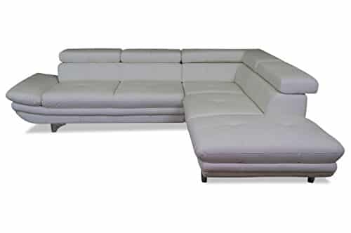 Sofa Couch Cotta Leder Ecksofa XL Enterprise - Grau