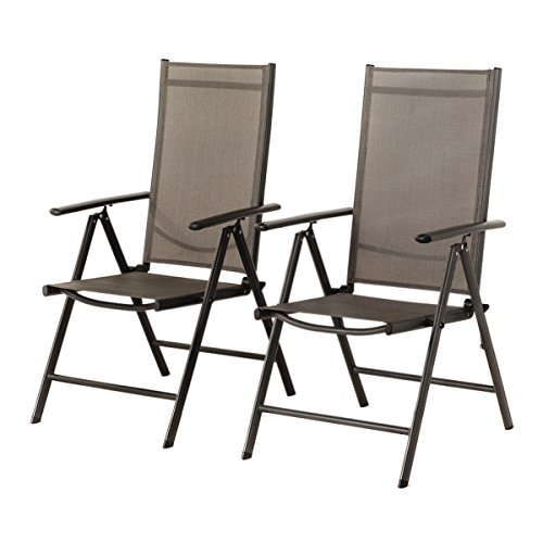 2-er Set Stuhl, 7-fach verstellbar Klappsessel, Gartenstuhl, Hochlehner für Terrasse Multipositionssessel, Balkon Möbel