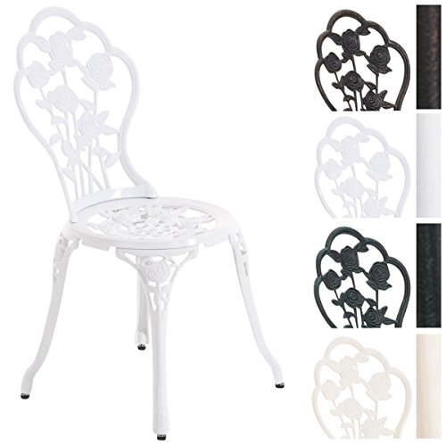 CLP Aluminium Bistro-Stuhl, Gartenstuhl GANESHA, witterungsbeständig, Alu-Guss, antik, passt zum Jugendstil