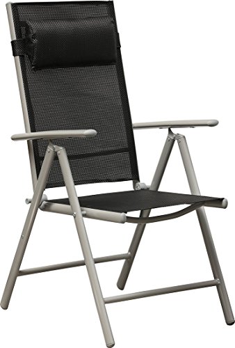 IB-Style - 2 Stück Hochlehner Gartenstühle Klappsessel Aluminium / Textilen JAMAICA, schwarz, 7-fach verstellbar