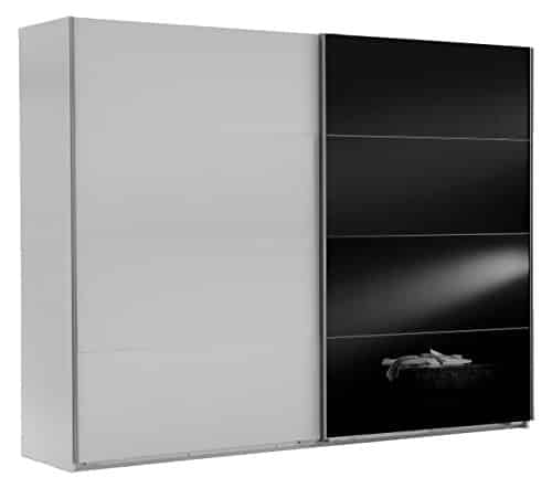 Wimex Kleiderschrank/ Schwebetürenschrank Easy A Plus, (B/H/T) 270 x 210 x 65 cm, Weiß/ Absetzung Glas Schwarz