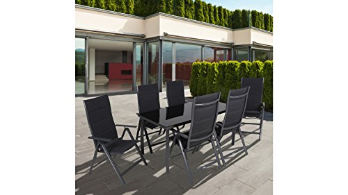 greemotion Alu-Gartensessel, klappbar im 2er-Set, Design-Gartenstühle mit Rückenlehne 7-fach verstellbar, 67 x 58 x 112 cm
