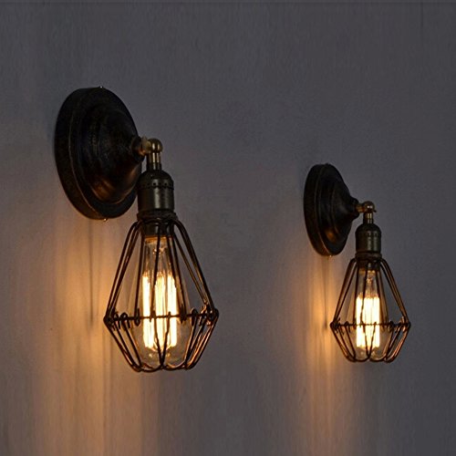 Buyee® 2*Moderne Industrie Wandlampe Edison-Lampe Retro Wand-Licht-rustikale Weinlese-Wand-Licht Lampe braun Farbe