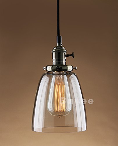 Buyee Lighting Industrielle Edison ein Licht Eisen Body Glass Shade Loft Coffee Bar Küchenhängependelleucht