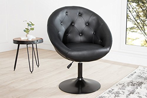 DuNord Design Sessel Drehstuhl NIZZA schwarz Tulpenfuss schwarz Retro Design Drehsessel