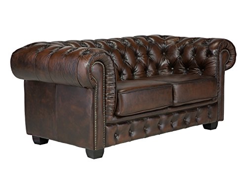 Massivum  Sofa 2-Sitzer Chesterfield, Leder, 95 x 174 x 85 cm