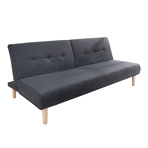 Modernes Schlafsofa BALTIC 180 cm Strukturstoff Couch anthrazit Sofa skandinavisch