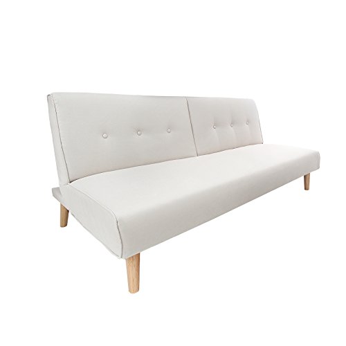 Modernes Schlafsofa BALTIC 180 cm Strukturstoff Couch beige Sofa skandinavisch