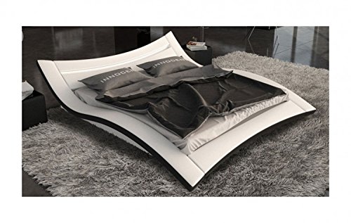 Seducce Designerbett 160x200 cm Doppelbett / Futonbett / Bett / Polsterbett Kunstleder weiß