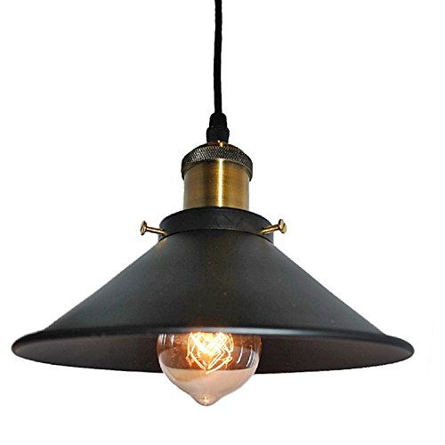 Vintage hängende Pendel-Leuchte Loft-Design schwarz Decken-Lampe Retro Stil E27