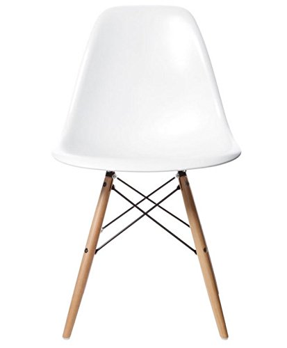 crazygadget Charles & Ray Eames inspiriert Eiffel DSW Retro Design Wood Style Stuhl für Büro Lounge Küche – weiß