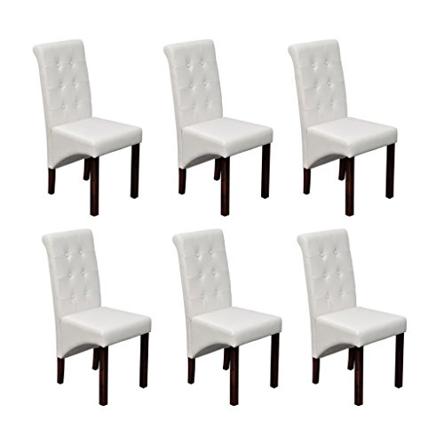 6 Stühle Stuhlgruppe Hochlehner Esszimmerstühle Essgruppe Sitzgruppe weiß NEU 2