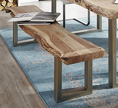 SAM® Sitzbank Madras aus Akazien Holz, Bank ohne Rückenlehne, indisches Akazienholz, 195 cm Sitzfläche