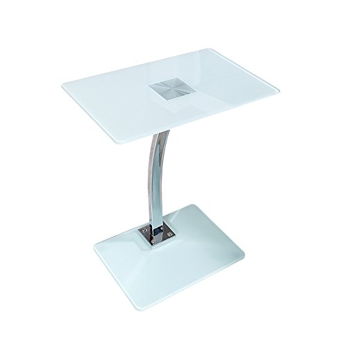 Design TABLET LAPTOP BUTLER Tisch Beistelltisch weiß Laptoptisch Tisch Glastisch Glasplatte
