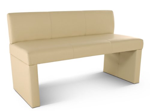 SAM® Sitzbank Marseille 126 cm in creme, komplett bezogen, angenehme Polsterung, Sitzfläche für 2 Personen, mit durchgehender Rückenlehne