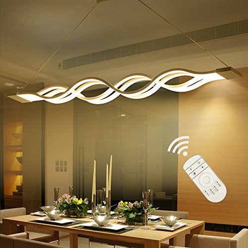 Modernen Kronleuchter, comeonlight® 60W LED Pendelleuchte LED Deckenleuchte für Wohnzimmer Schlafzimmer Esszimmer Dimmbar mit Fernbedienung