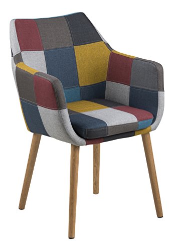 AC Design Furniture 64678 Armstuhl, Stoff, mehrfarbig, 58 x 58 x 84 cm