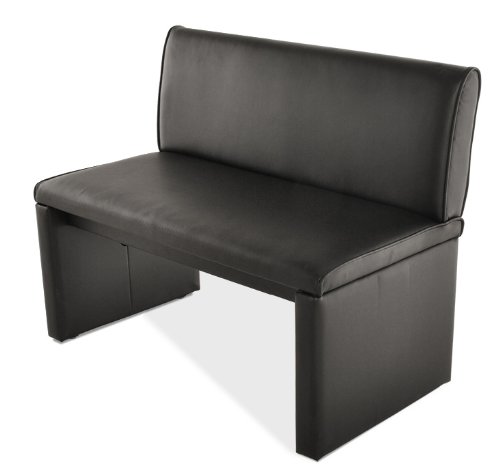SAM® Esszimmer Einzelbank Sitzbank 100 cm in schwarz, komplett bezogen, angenehme Polsterung, Sitzfläche für 2 Personen, mit durchgehender Rückenlehne [53258663]