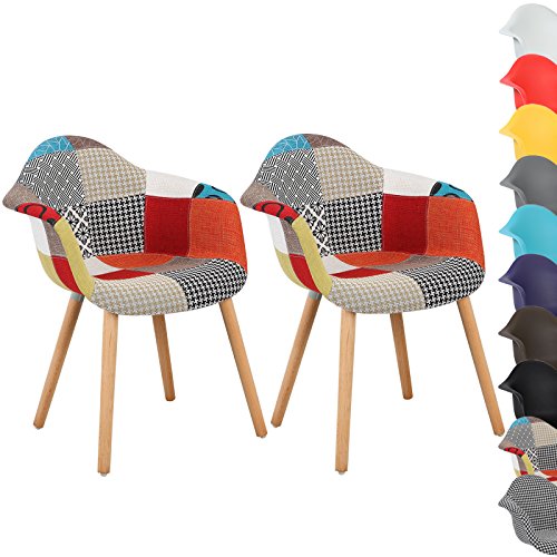 WOLTU® BH37mf-2 Esszimmerstühle 2er Set Esszimmerstuhl mit Lehne Design Stuhl Küchenstuhl Holz