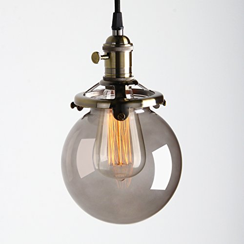 Pathson Antik Deko Design Rauchglasoptik innen Pendelleuchte Hängeleuchte Vintage Industrie Loft-Pendelleuchte Hängelampen Hängeleuchte Pendelleuchten