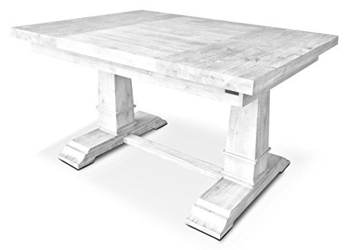 SAM® Esstisch Romantic T-05801 Esszimmer Tisch 220 cm aus Akazie weiß lackiert teilmassiv gebürstet