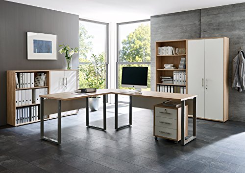 Büromöbel Arbeitszimmer komplett Set OFFICE EDITION (Set 1) in Eiche Sonoma / Weiß