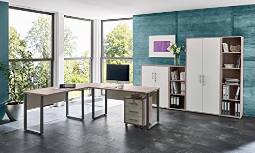 Büromöbel Arbeitszimmer komplett Set OFFICE EDITION (Set 4) in Sandeiche / Weiß