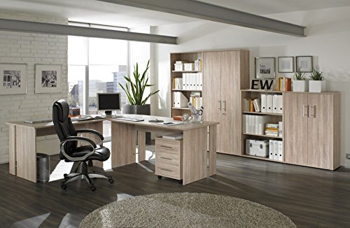 Büromöbel Büro Möbel Set Arbeitszimmer Omega 8-teilig Dekor Sonoma Eiche