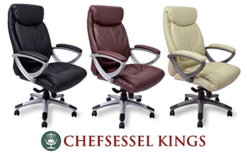 Chefsessel Kings - Schwarz Creme Braun - Bürostuhl Schreibtischstuhl Drehstuhl Sessel Stuhl PokerStuhl Casinostuhl